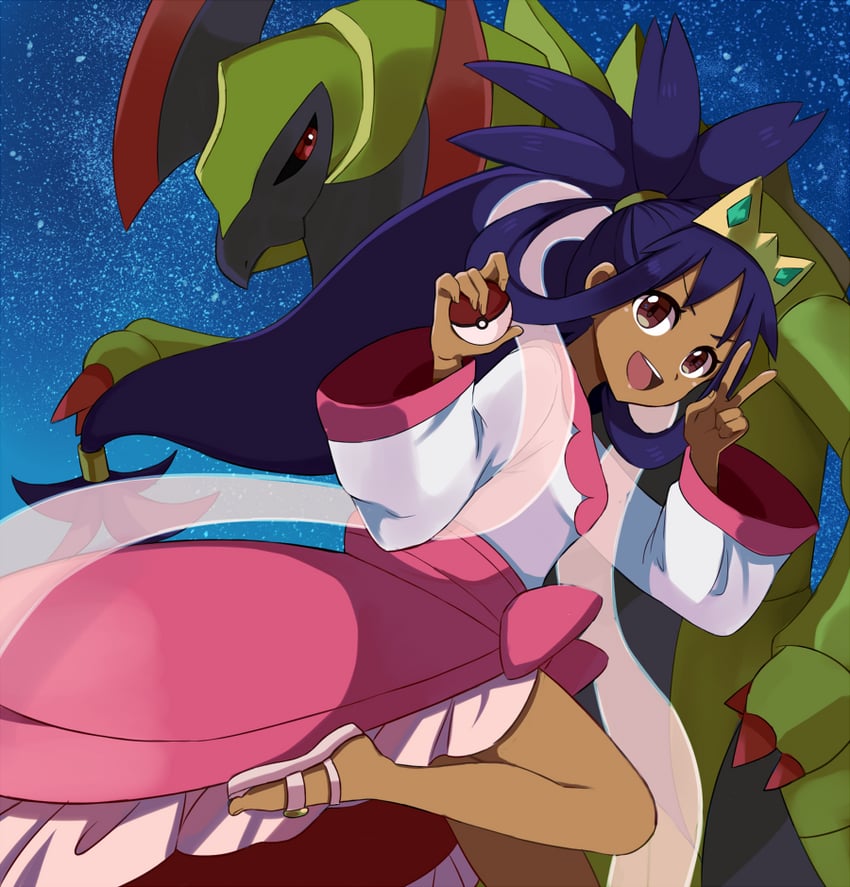 iris and haxorus (pokemon and 1 more) drawn by cu-sith