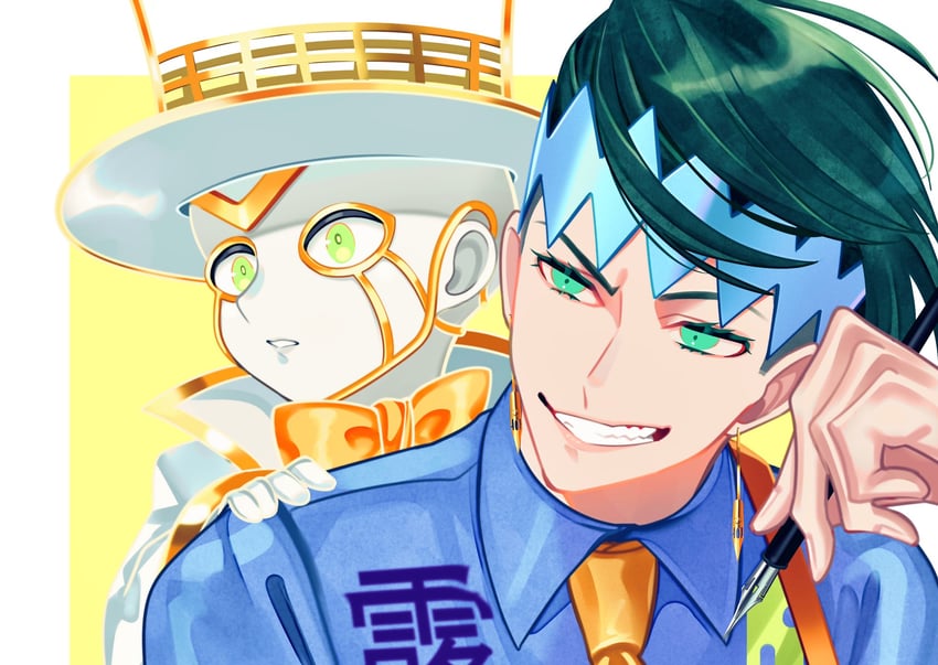 kishibe rohan and heaven's door (jojo no kimyou na bouken and 1 more) drawn by kai_(masugata_94)