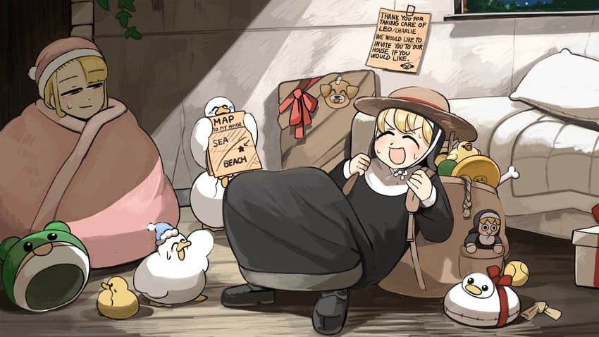 clumsy nun and spicy nun (little nuns) drawn by diva_(hyxpk)