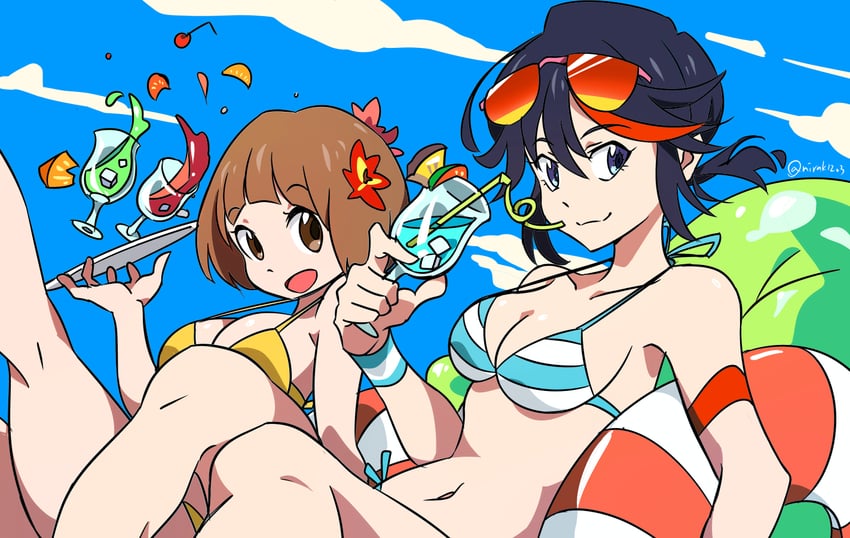 matoi ryuuko and mankanshoku mako (kill la kill) drawn by nirak