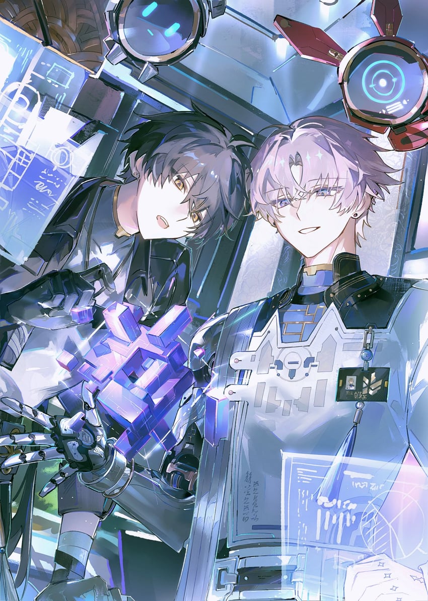 rover, male rover, and xiangli yao (wuthering waves) drawn by mors_gn