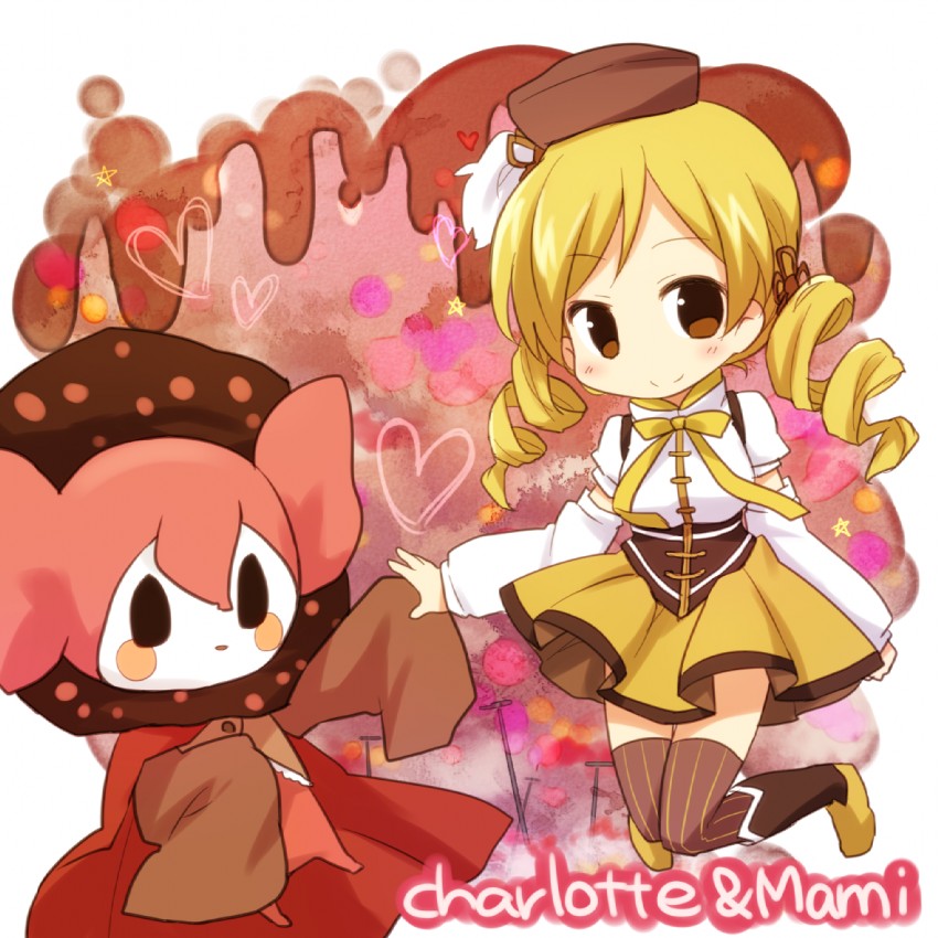 tomoe mami and charlotte (mahou shoujo madoka magica) drawn by yamabuki_(yusuraume)