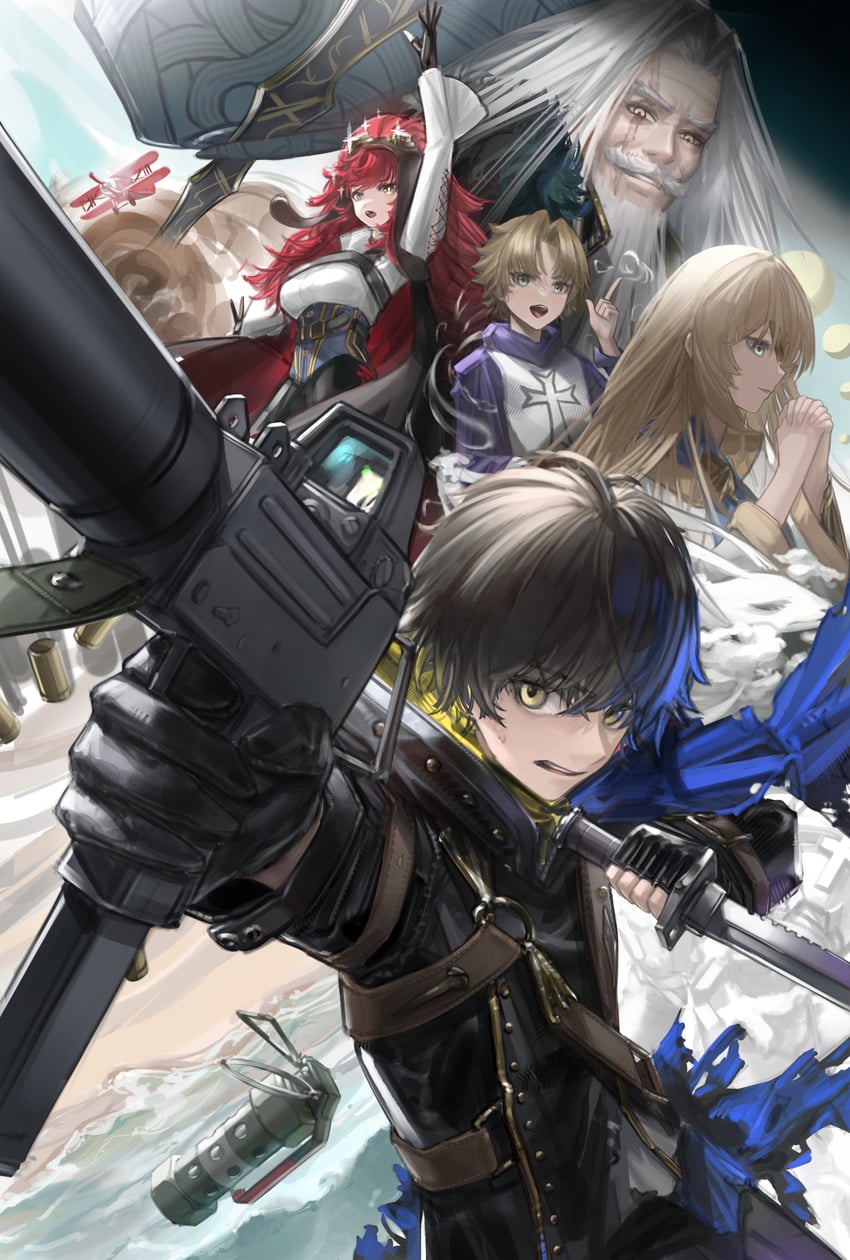 sigma, captain, watcher, aviator, knight, and 1 more (fate and 1 more) drawn by yue_zheng_zhi_yu