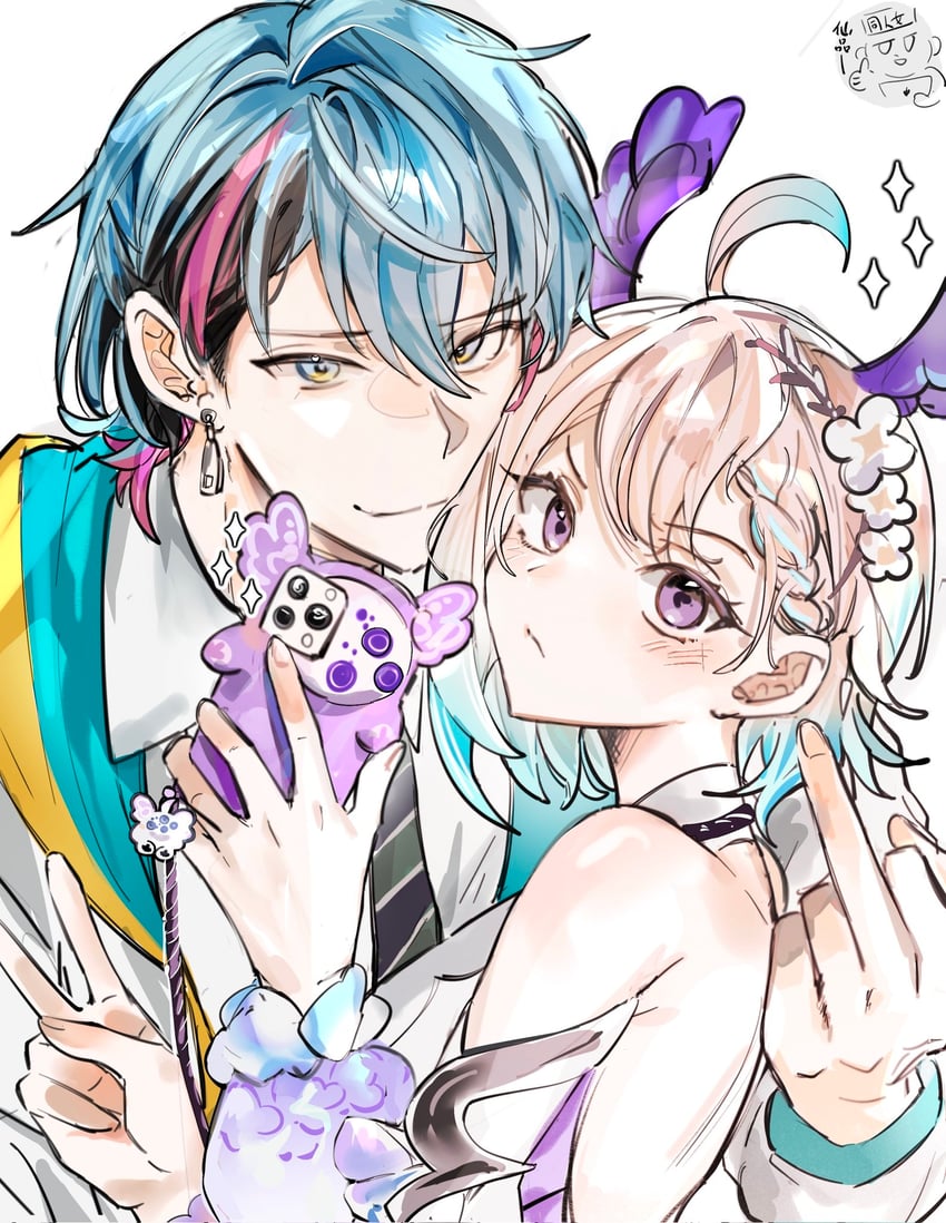 enna alouette, aloupeep, and kyo kaneko (nijisanji and 1 more) drawn by jieli