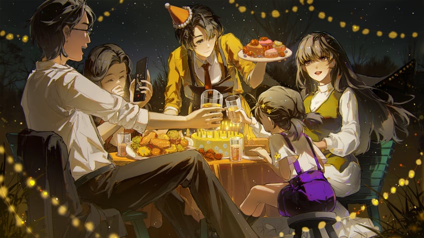 klein moretti, melissa moretti, benson moretti, and lucy brook (lord of the mysteries) drawn by qiang45042