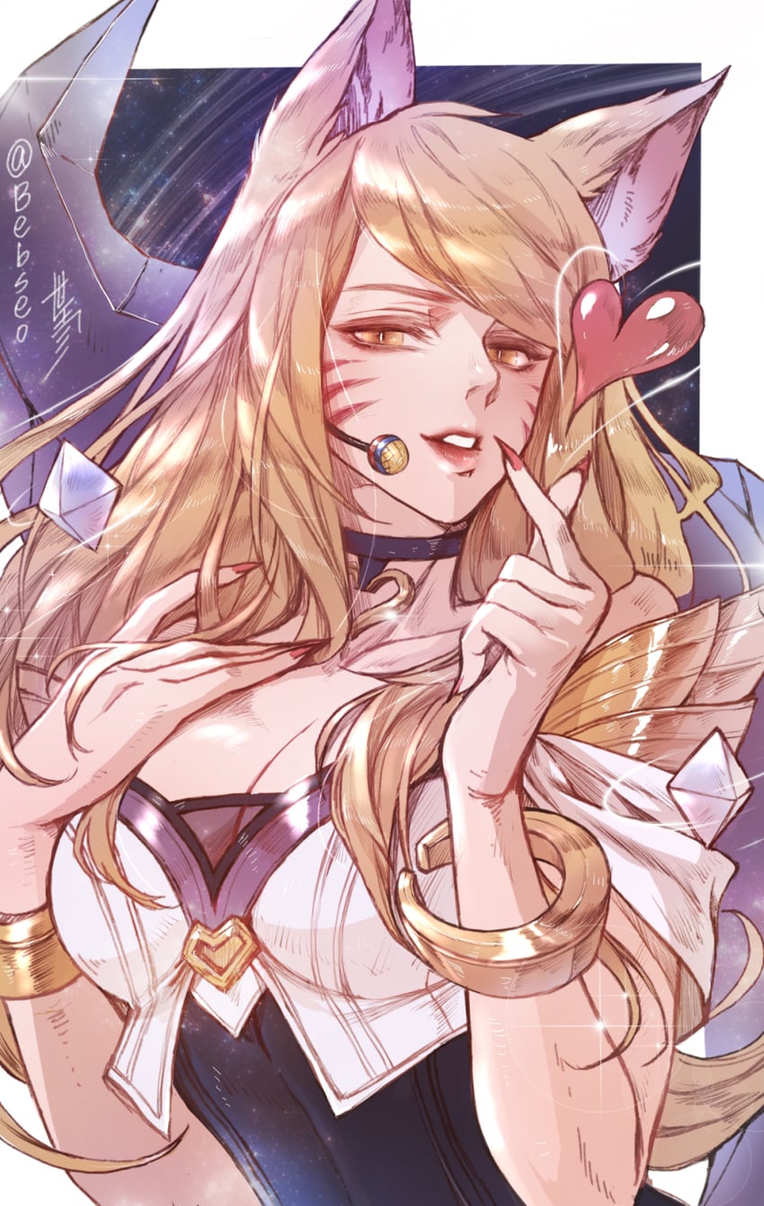 ahri and k/da ahri (league of legends) drawn by bebseo