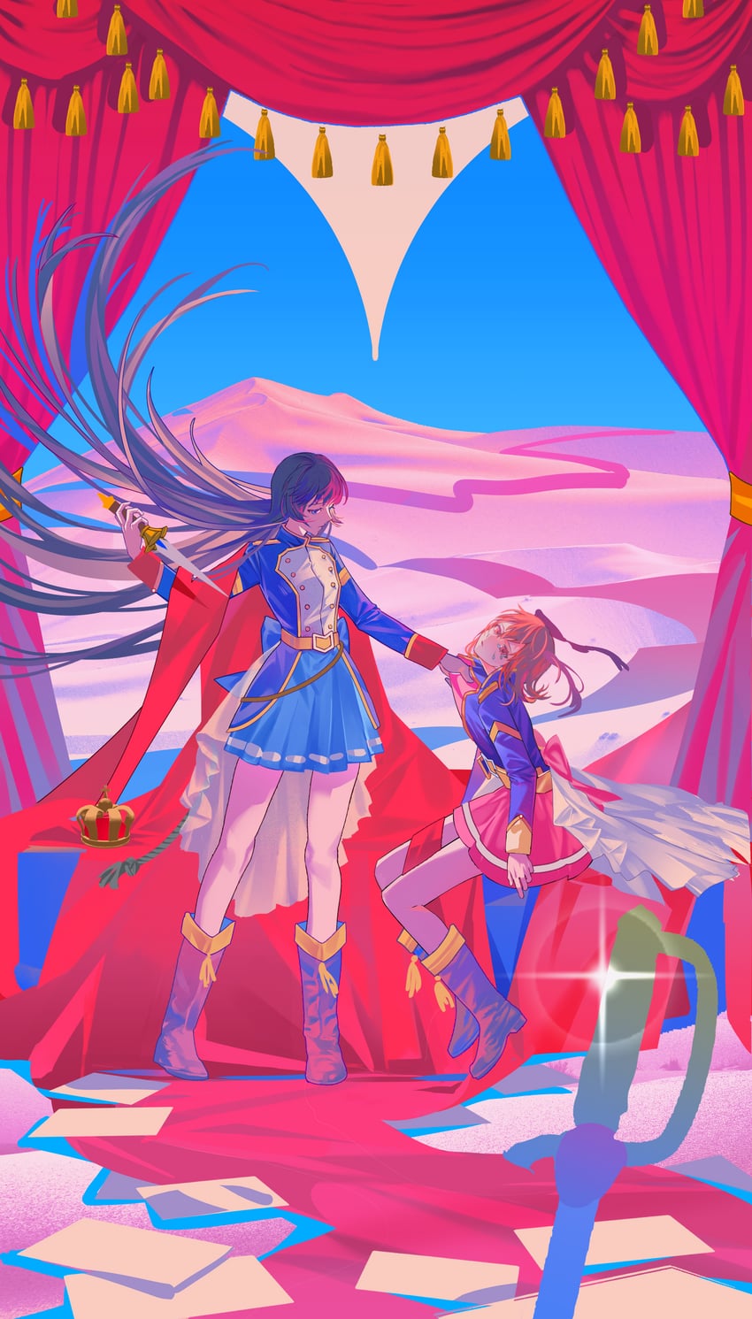 aijou karen and kagura hikari (shoujo kageki revue starlight) drawn by wu_huo_(nor020113)