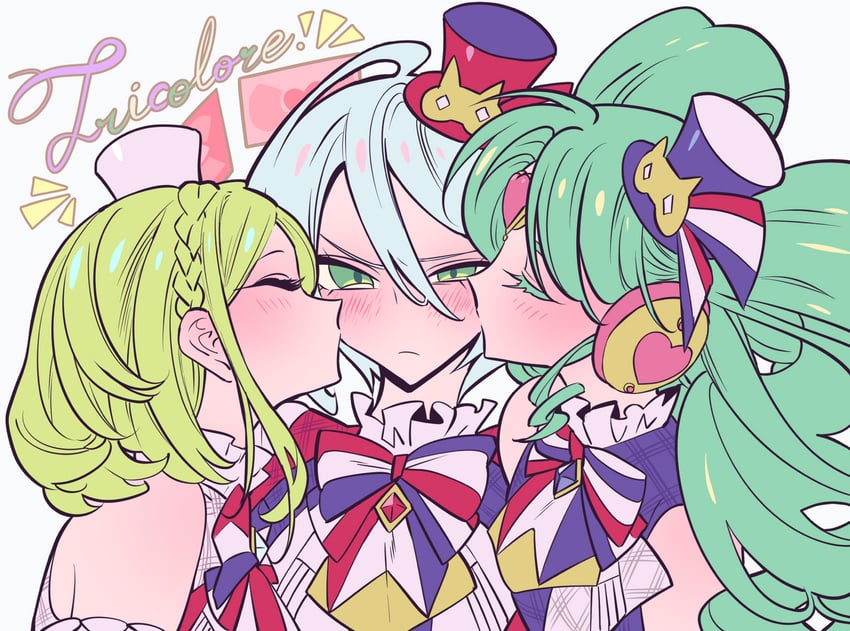 falulu, shikyoin hibiki, and midorikaze fuwari (pretty series and 1 more) drawn by meremero
