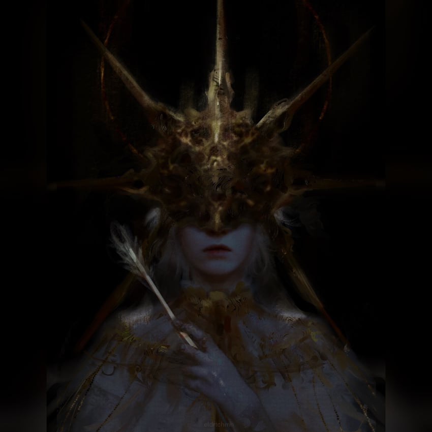 dark sun gwyndolin (dark souls and 1 more) drawn by eldrtchmoon