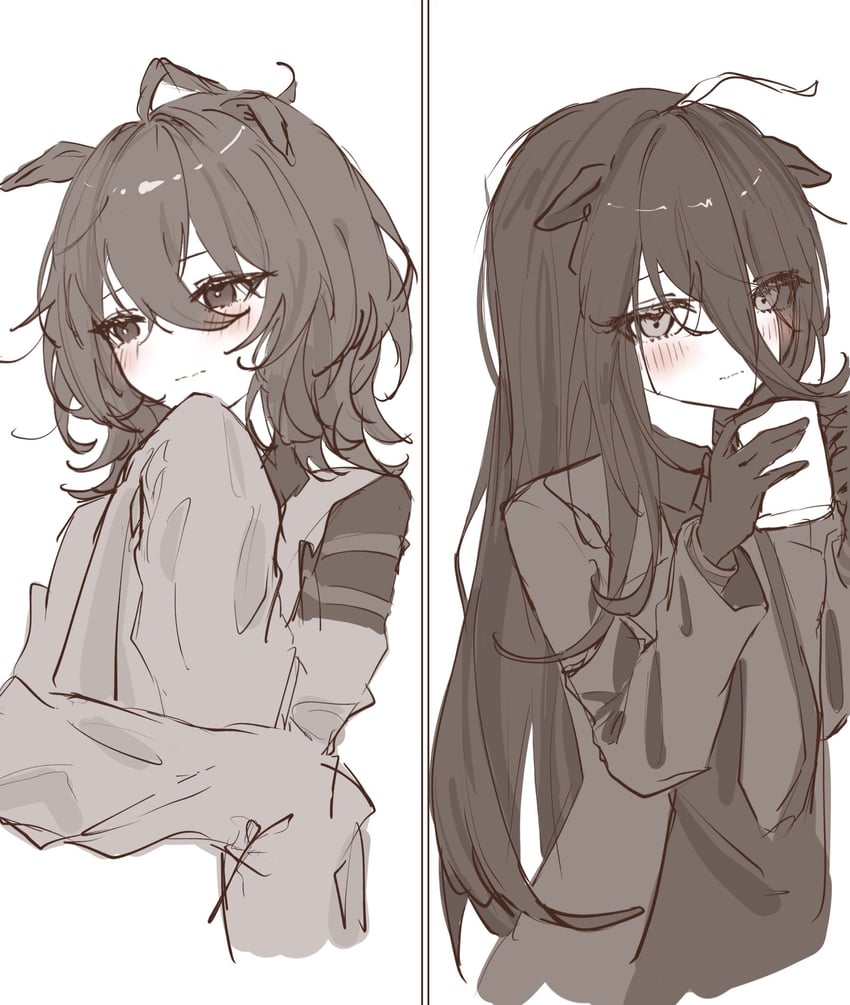 agnes tachyon and manhattan cafe (umamusume) drawn by 1_llill_i