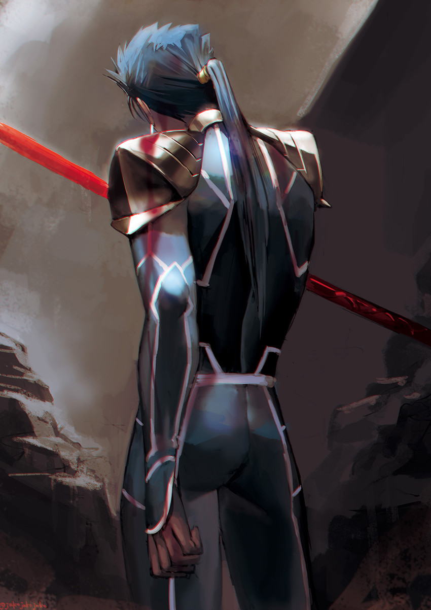 cu chulainn (fate and 1 more) drawn by jakojakojako