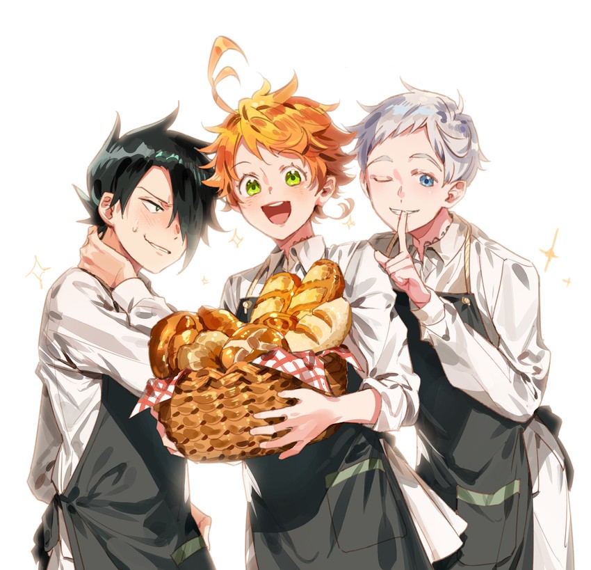 emma, norman, and ray (yakusoku no neverland) drawn by yala1453