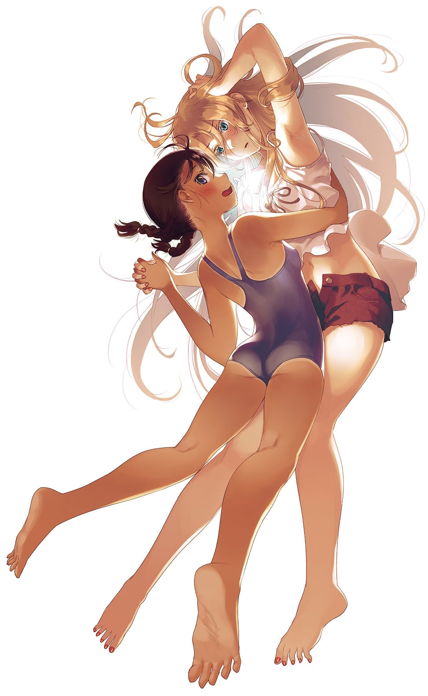 chigawa kon and furuka hitoto (kaijuu iro no shima) drawn by hattori_mitsuru