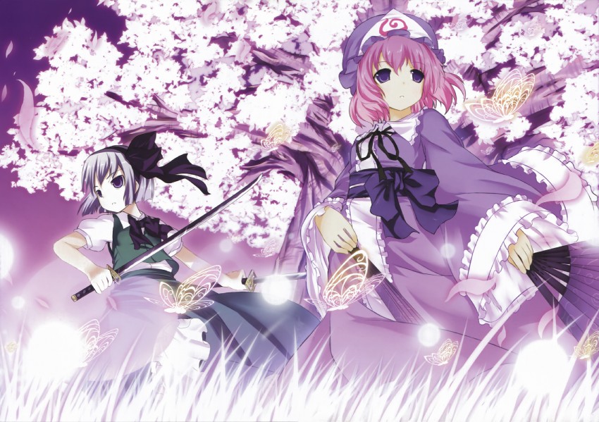 konpaku youmu and saigyouji yuyuko (touhou) drawn by shiratama_dango