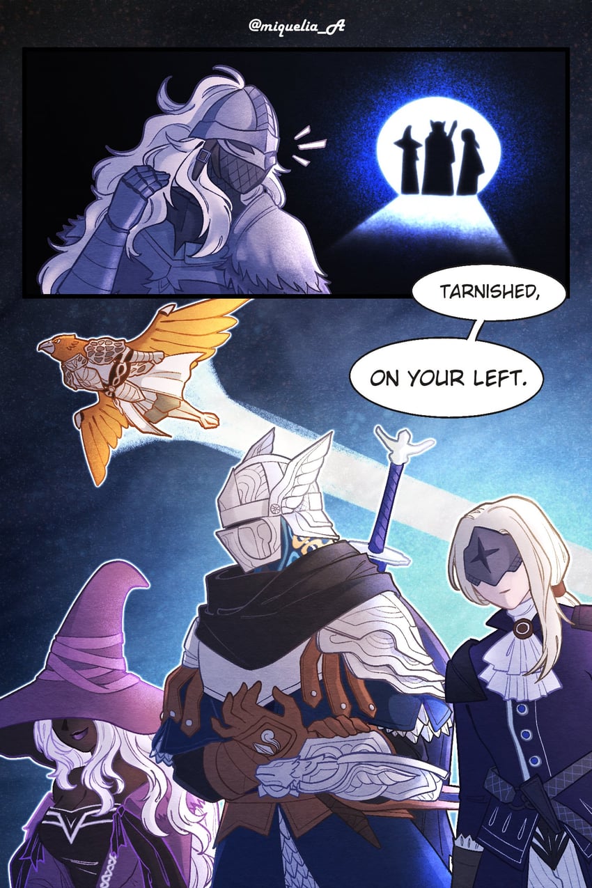 tarnished, bloody wolf, recluse, wylder, duchess, and 1 more (marvel and 5 more) drawn by miqueliafantasia