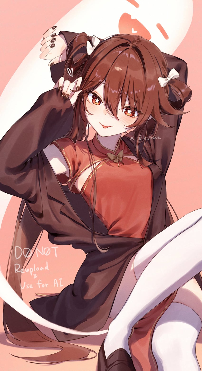 hu tao and boo tao (genshin impact) drawn by imasaki_kei
