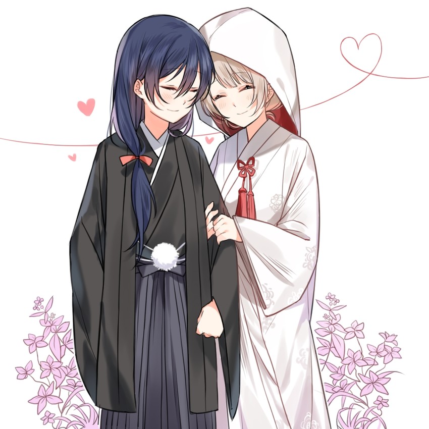 sonoda umi and minami kotori (love live! and 1 more) drawn by chi_zu_crazy