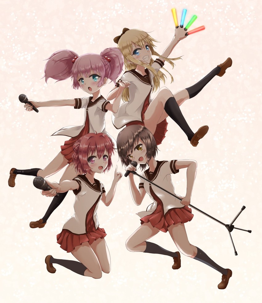 toshinou kyouko, akaza akari, funami yui, and yoshikawa chinatsu (yuruyuri) drawn by tako_yukisuke