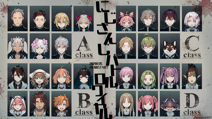 makaino ririmu, shiina yuika, kuzuha, sasaki saku, sister claire, and 23 more (nijisanji) drawn by ninahachi