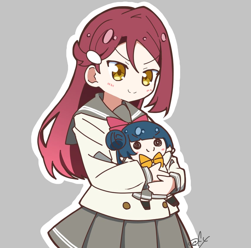 tsushima yoshiko and sakurauchi riko (love live! and 1 more) drawn by oofushi_ao