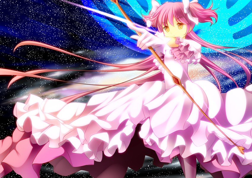 kaname madoka and ultimate madoka (mahou shoujo madoka magica) drawn by onaka_sukisuki