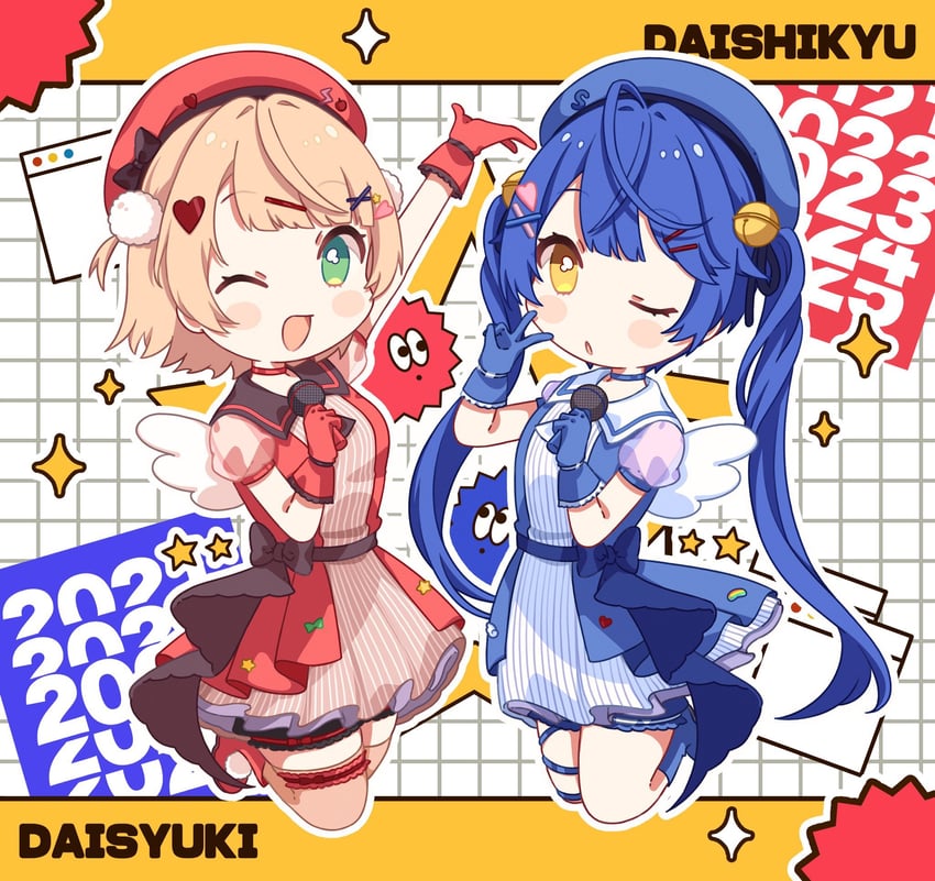 shigure ui and amamiya kokoro (nijisanji and 1 more) drawn by nobori_yuzu