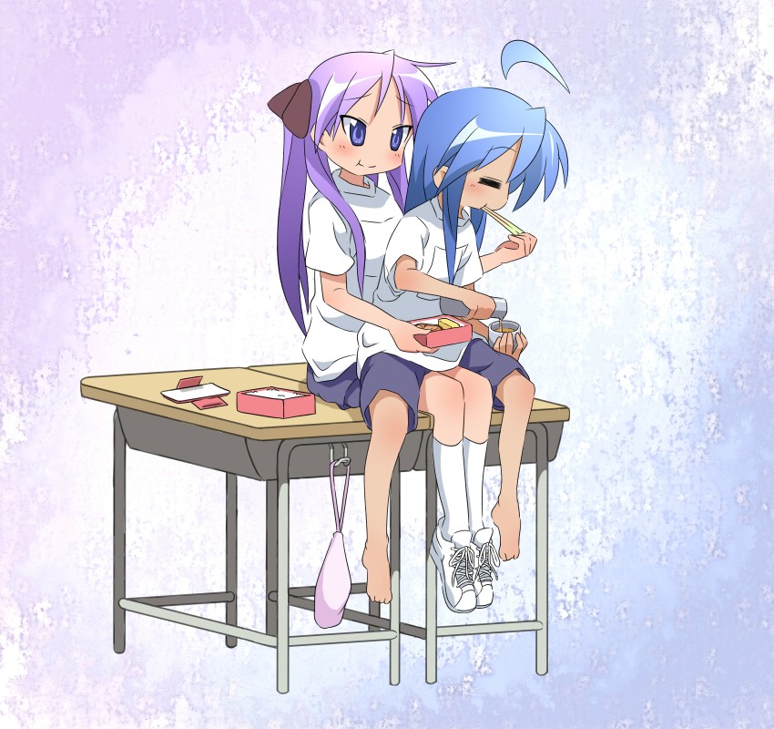 hiiragi kagami and izumi konata (lucky star) drawn by haiteku