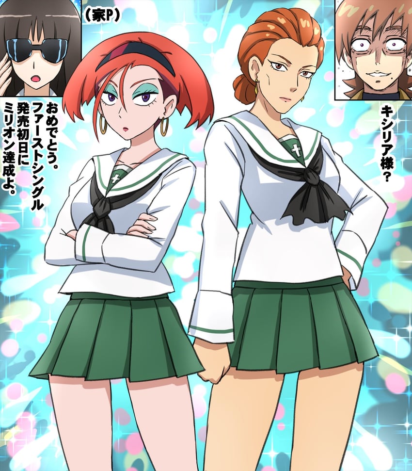 nishizumi shiho, xavier olivette, kycilia zabi, and annqi (girls und panzer and 2 more) drawn by omachi_(slabco)