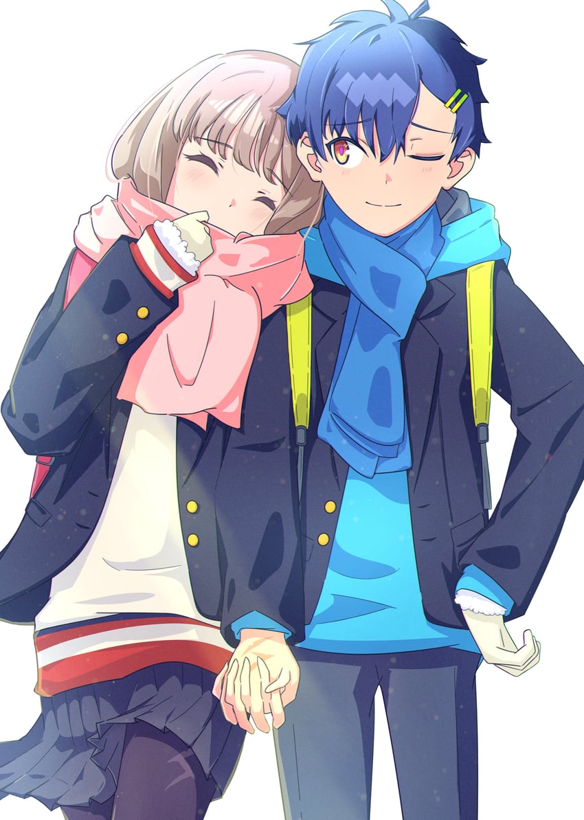 minami yume and asanaka yomogi (gridman universe and 1 more) drawn by rickey