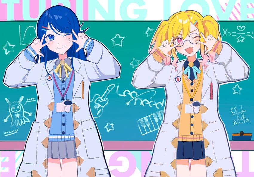tenma saki and hoshino ichika (project sekai and 1 more) drawn by mishio_(misio_40)