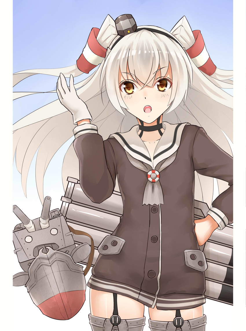 amatsukaze and rensouhou-kun (kantai collection) drawn by mokou_(zynalex)