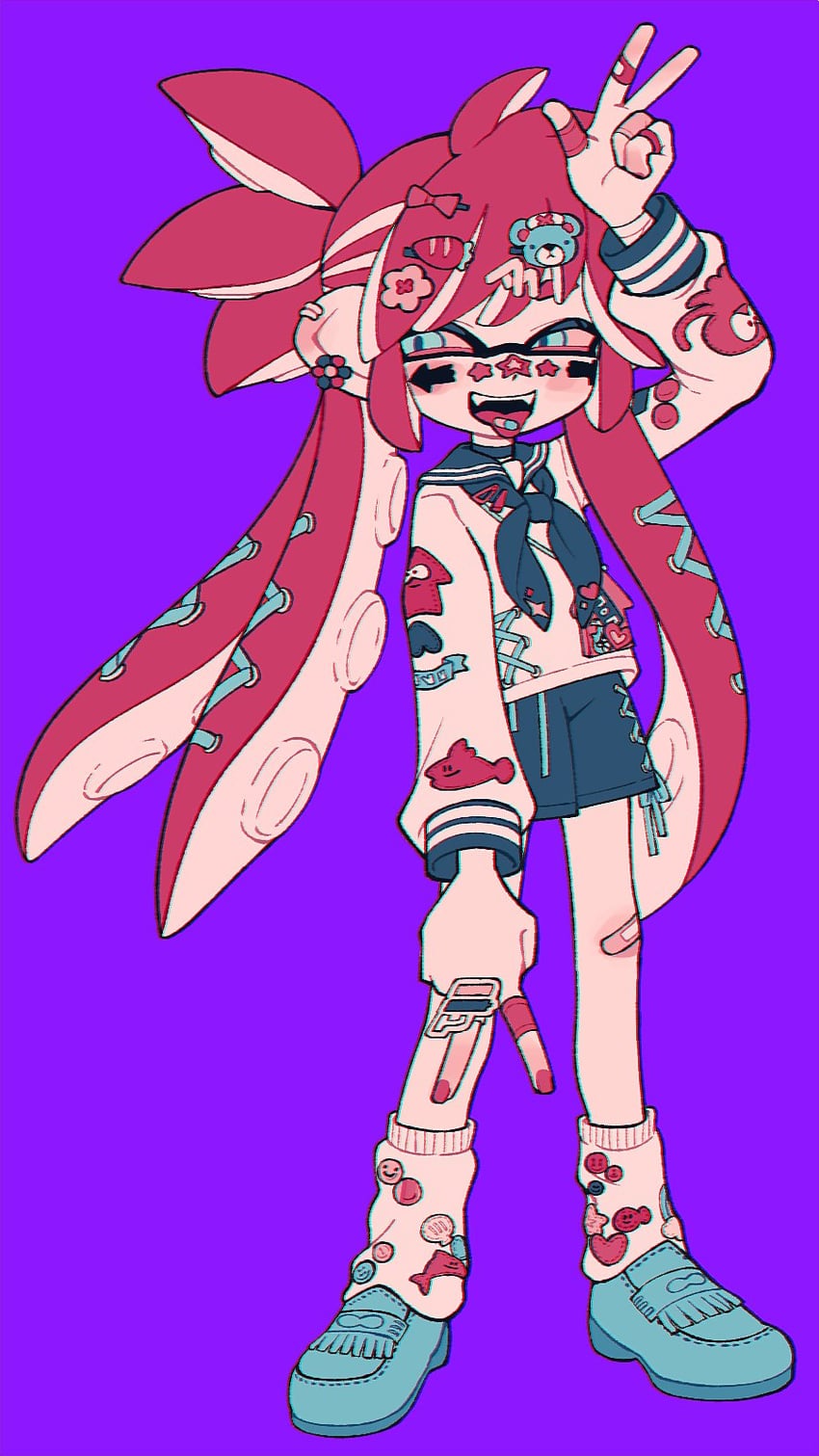 inkling player character and inkling boy (splatoon) drawn by desu_shichou