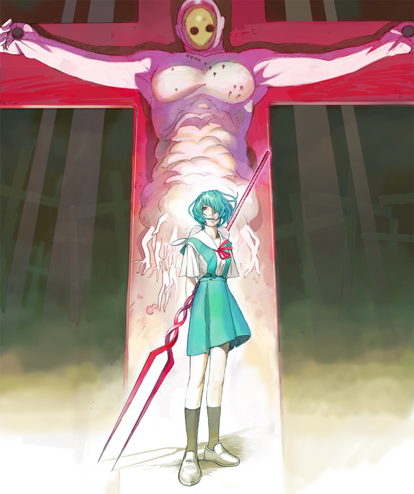 ayanami rei and lilith (neon genesis evangelion and 2 more) drawn by shitara_kiyoto