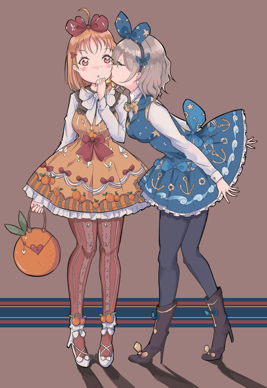 watanabe you and takami chika (love live! and 1 more) drawn by qianqian