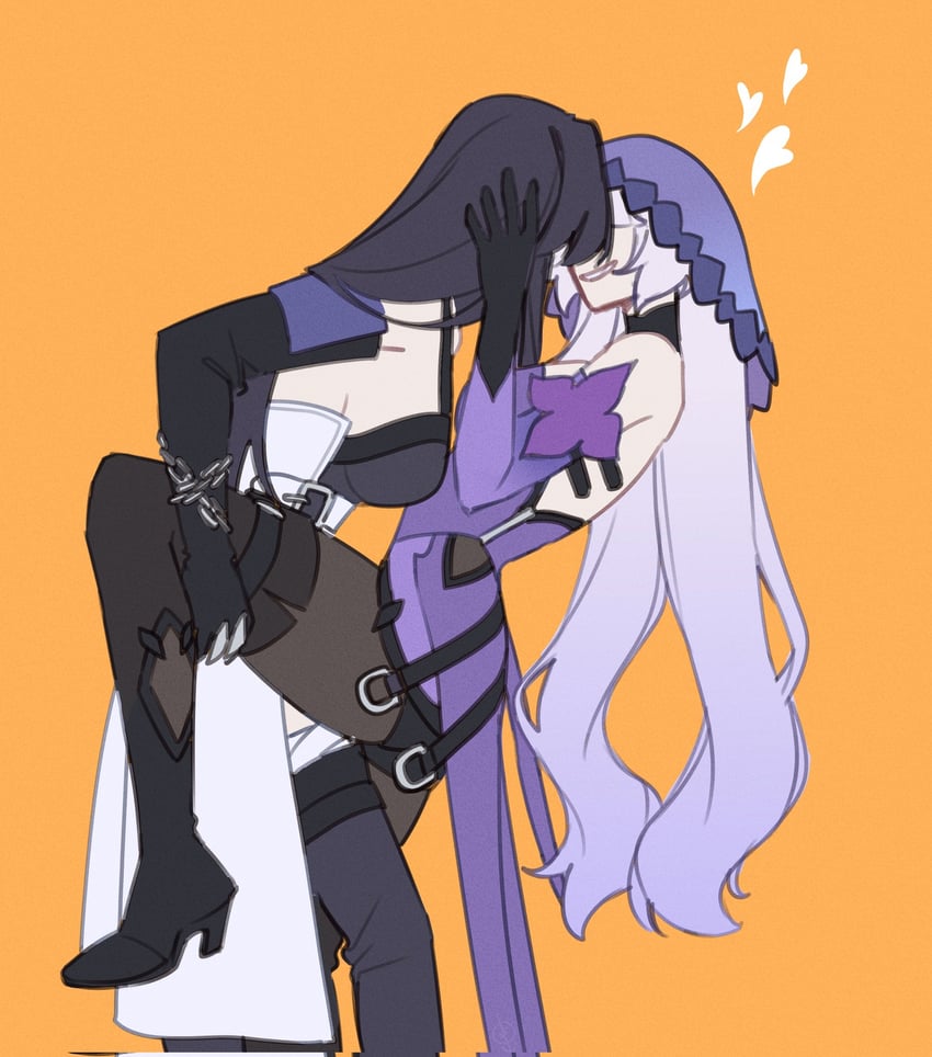 acheron and black swan (honkai and 1 more) drawn by charathegay