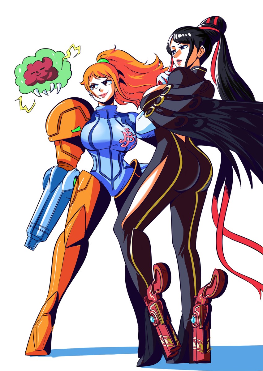 nami, samus aran, nico robin, bayonetta, metroid, and 2 more (one piece and 2 more) drawn by tina_fate