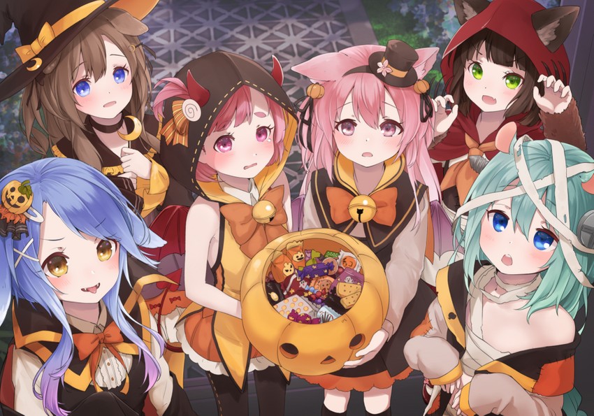 kisaragi, mutsuki, fumizuki, mikazuki, uzuki, and 1 more (azur lane) drawn by sumi_(kjtd2458)
