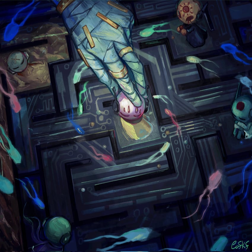 looks to the moon, five pebbles, seven red suns, no significant harassment, sliver of straw, and 1 more (rain world) drawn by cofkf
