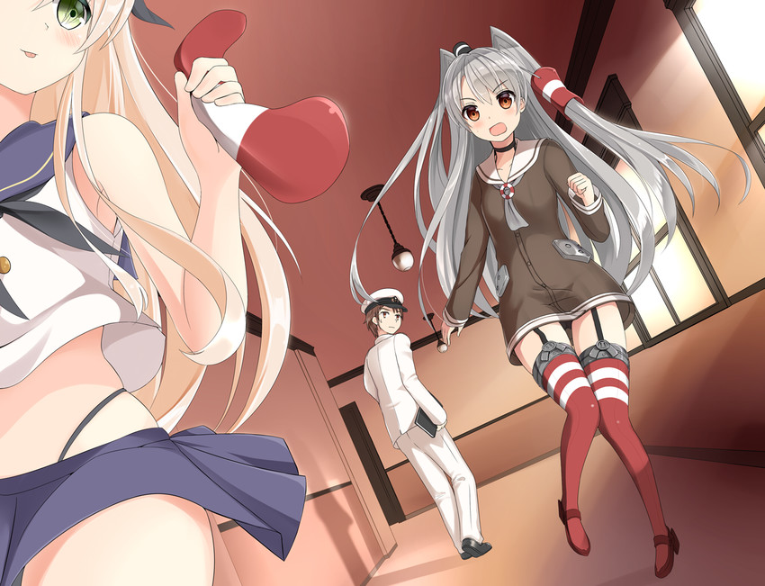 admiral, shimakaze, and amatsukaze (kantai collection) drawn by tsumiki_akeno