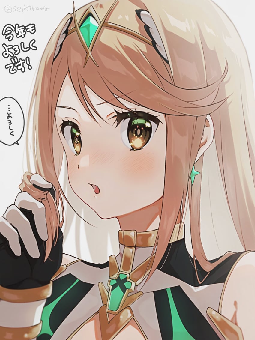 mythra (xenoblade chronicles and 1 more) drawn by sephikowa