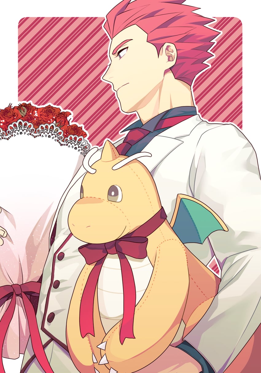 dragonite and lance (pokemon and 1 more) drawn by y_(036_yng)