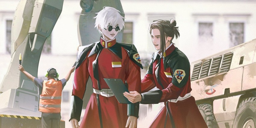 gojou satoru and getou suguru (gundam and 2 more) drawn by jacksonso