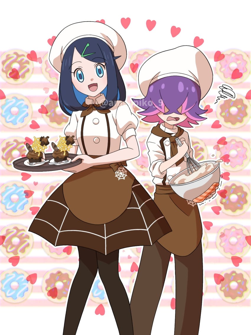 liko and dot (pokemon and 1 more) drawn by amedamaneko