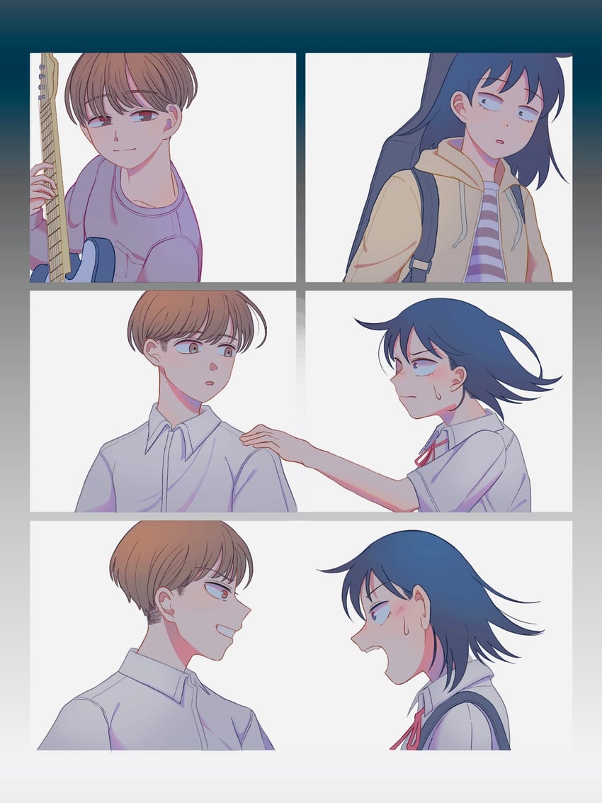 hatono chihiro and takami kouki (futsuu no keion-bu) drawn by sitesitei
