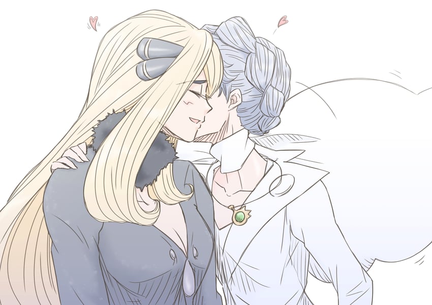 cynthia and diantha (pokemon and 2 more) drawn by hitoitsuhito