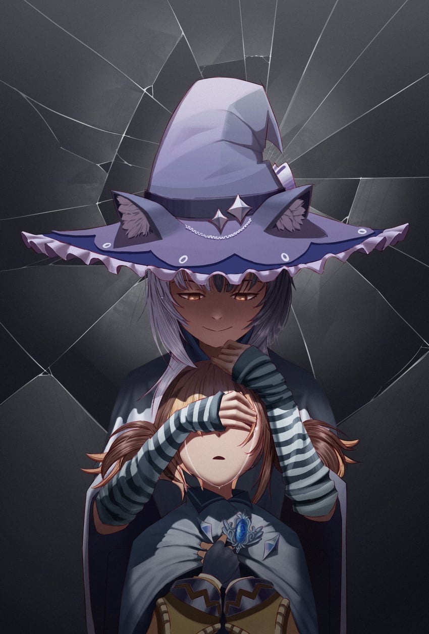 shiori novella and gigi murin (hololive and 2 more) drawn by a_baker_i_am