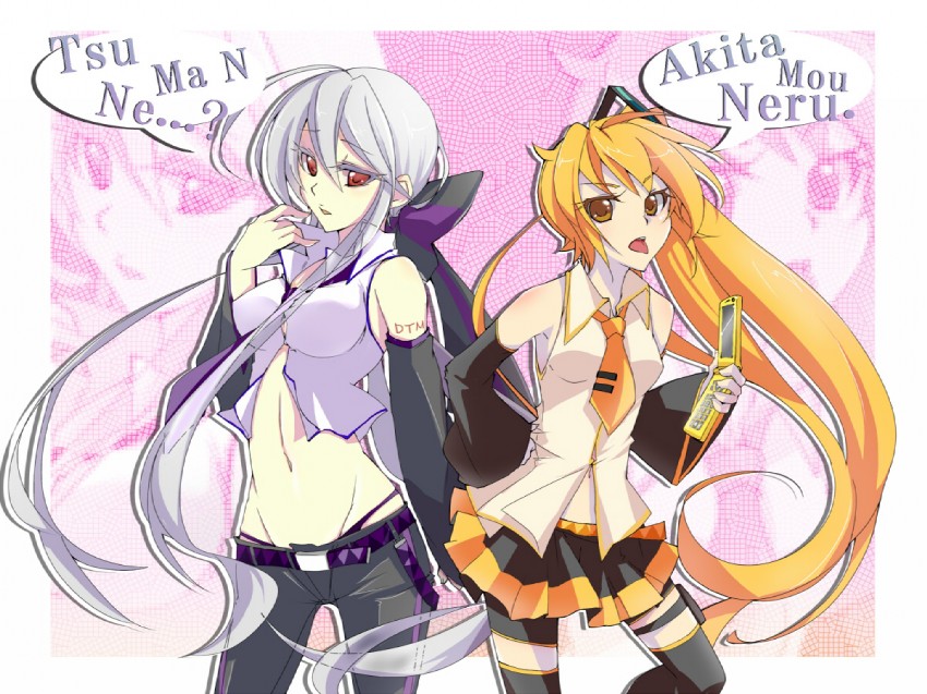 yowane haku and akita neru (vocaloid) drawn by haru_aki