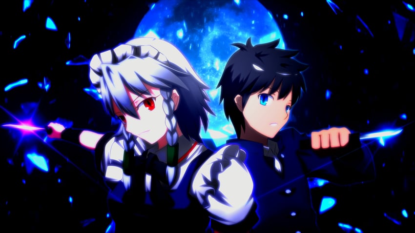 izayoi sakuya and tohno shiki (touhou and 1 more) drawn by namelessblue
