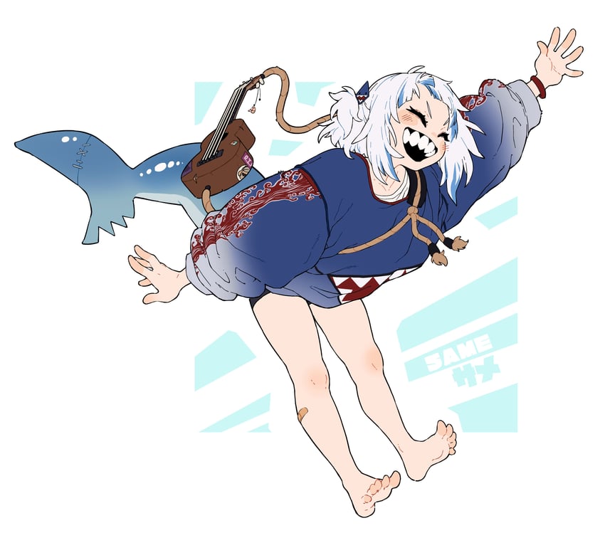 gawr gura (hololive and 1 more) drawn by dayo34
