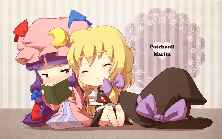 kirisame marisa and patchouli knowledge (touhou) drawn by blueberry_(5959)